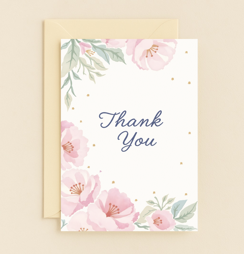 pink blossom flower appreciation card
