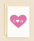 pink heart i love you card