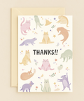 playful cat thank you card