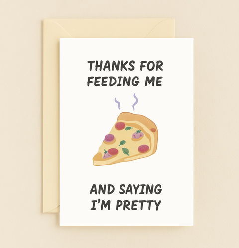 pretty pizza appreciation card