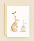 rabbit and bird garden card