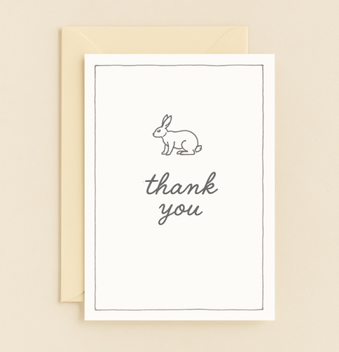 rabbit thank you card
