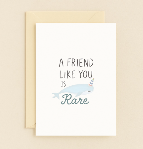 rare narwhal friendship card