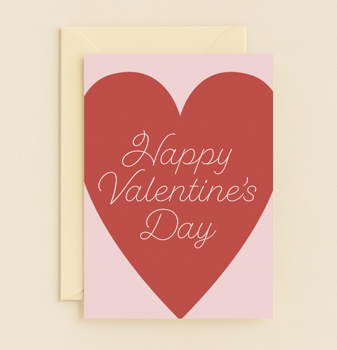 red heart love card