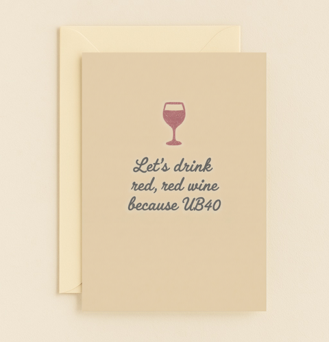 red wine ub40 music card