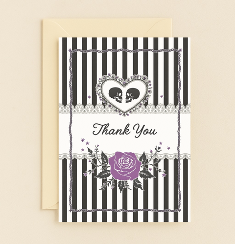 romantic gothic thank you card