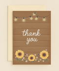 rustic sunflower thank you card