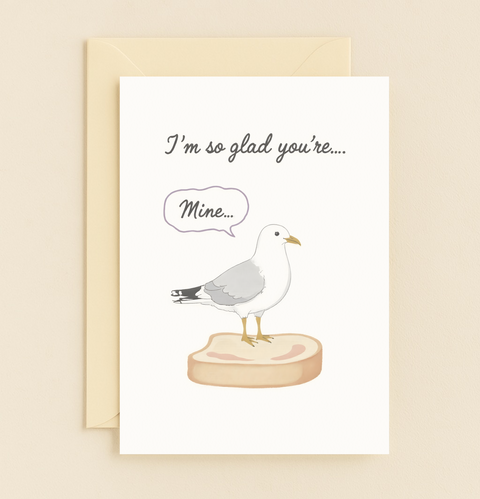 seagull mine pun card