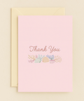 seashell coral thank you card
