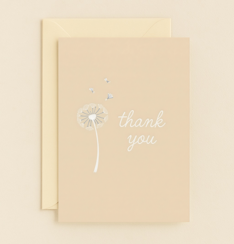serene dandelion gratitude card