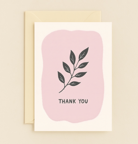 simple botanical thank you card