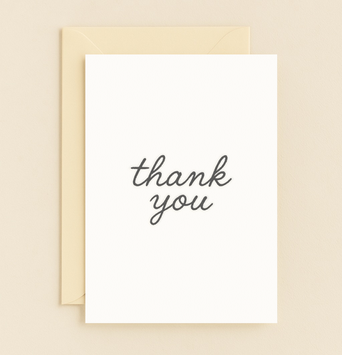 simple thank you script card