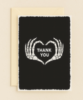 skeleton hands heart thank you card
