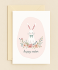 smiling bunny floral card