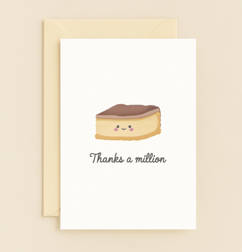 smiling cake thanks a million card
