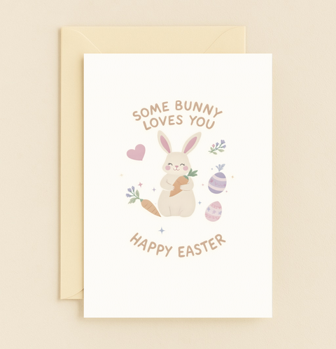 some bunny loves you easter card