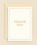 sophisticated gold border thank you card