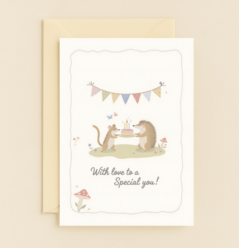 special celebration animal friends card