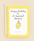 special human bean birthday card