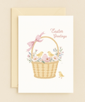 spring basket with chicks card