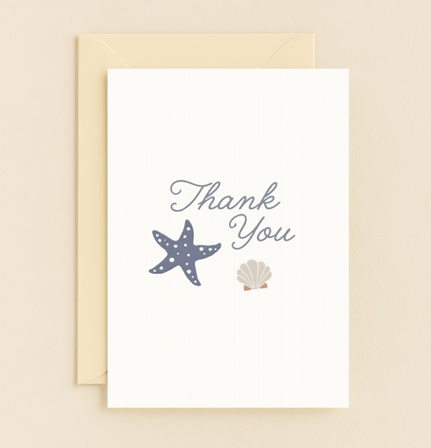 starfish beach thank you card