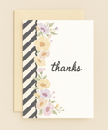 stripes and floral thanks card