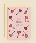 sucker for you heart lollipop card