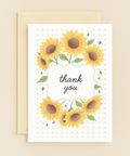 sunflower and bees thank you card