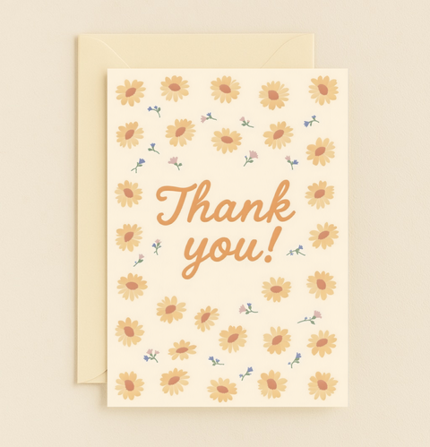 sunny flower thank you card