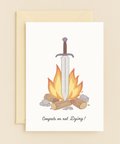 survival achievement sword campfire card