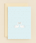 swans in love greeting card