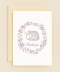 sweet mouse floral thank you card