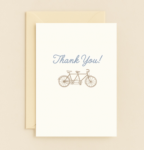 tandem bicycle thank you card