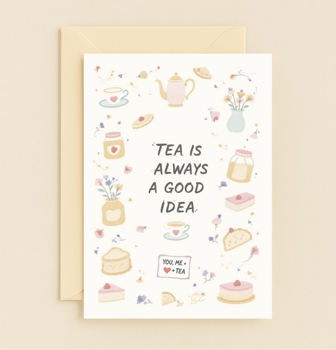 tea is always a good idea card