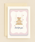 teddy bear swing card with butterflies