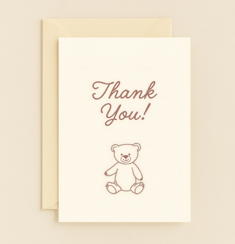 teddy bear thank you card
