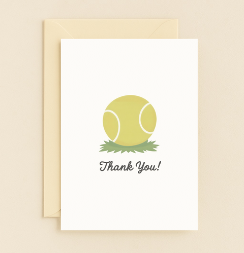 tennis ball thank you card
