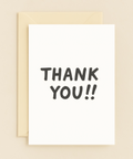 thank you bold lettering card
