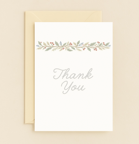thank you botanical card