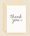 thank you handwritten heart card