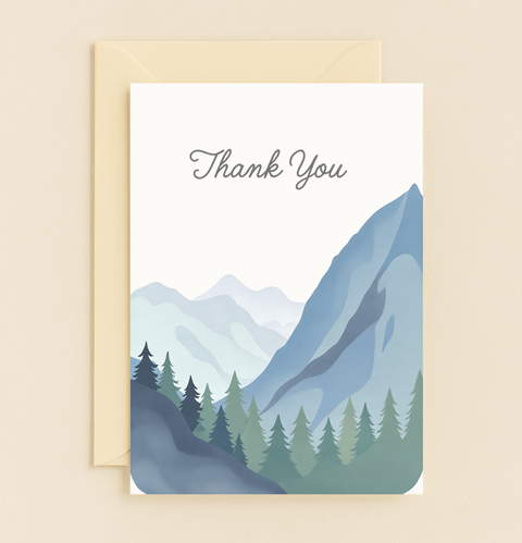 thank you mountain landscape card