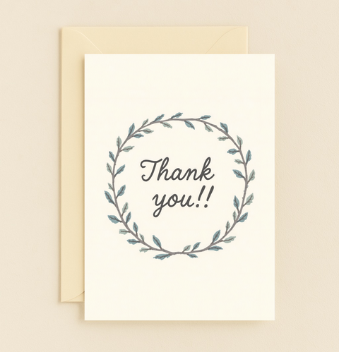 thank you wreath card