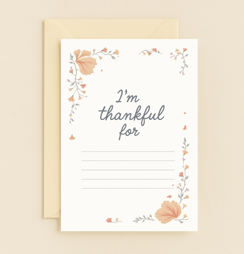 thankful gratitude flower card