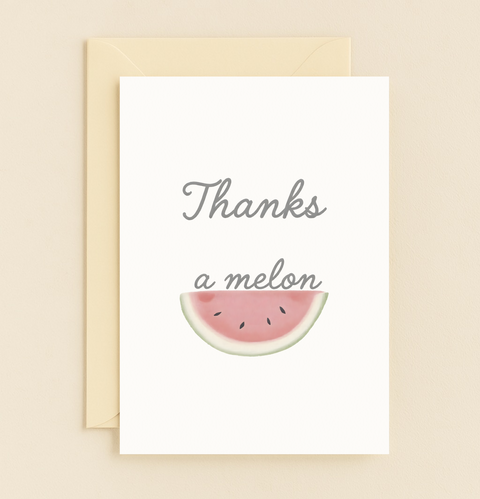thanks a melon watermelon card