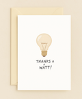 thanks a watt light bulb card
