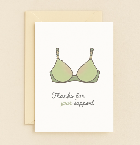 thanks for your support bra card