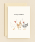 three french hens whimsical card