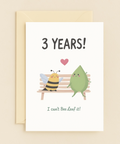 three year bee leaf card