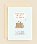 three years in the bay bag card