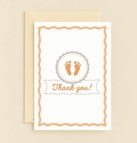 tiny footprints thank you card